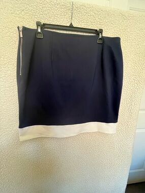 Banana Republic Navy Pencil Skirt with White Hem